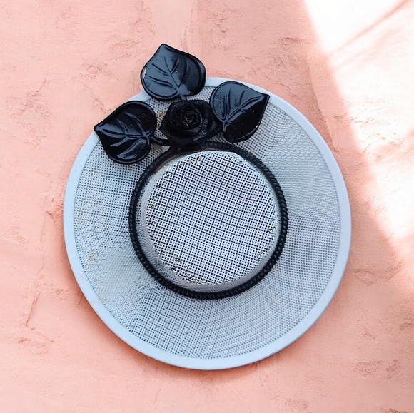 Vintage Jewelry - Vintage White And Black Fashion Hat Brooch